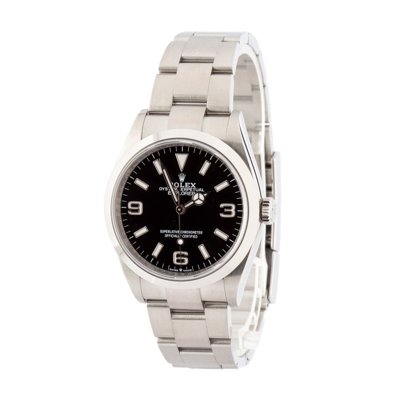 Pre-Owned Rolex Explorer 124270 Black Arabic Dial