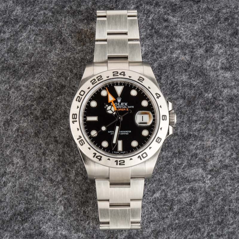 Pre-Owned Rolex Explorer II 216570 Black Dial