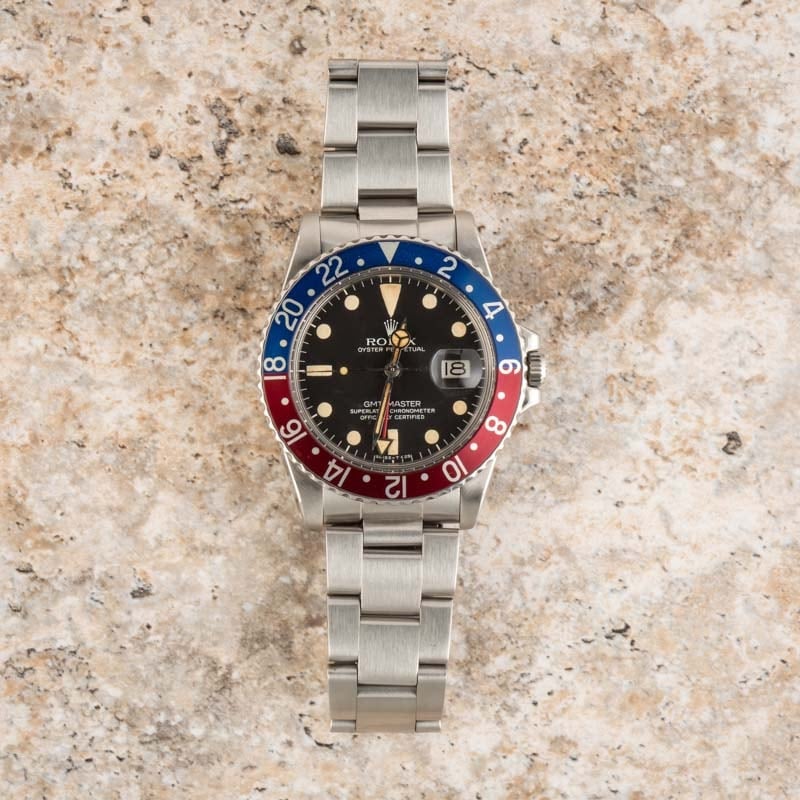 Vintage Pepsi Rolex GMT-Master 1675 Stainless Steel