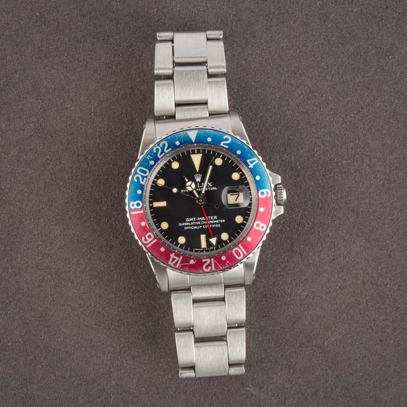 Vintage Rolex GMT-Master 1675 Pepsi Steel Oyster