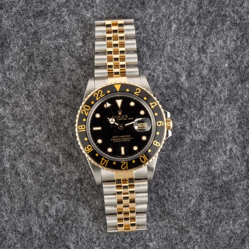 Pre-Owned Rolex GMT-Master 16753 Black Dial