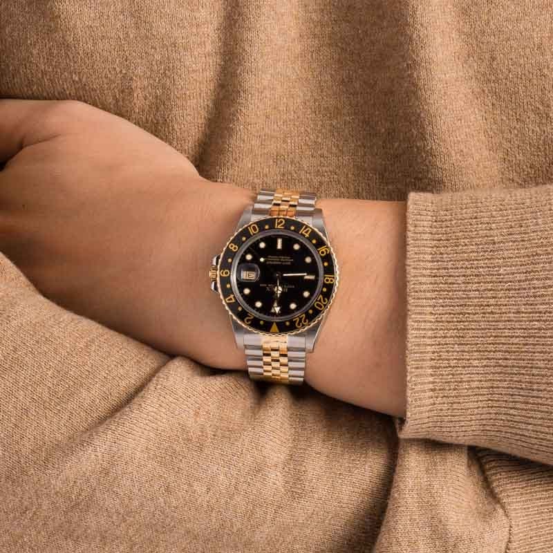 Pre-Owned Rolex GMT-Master 16753 Black Dial