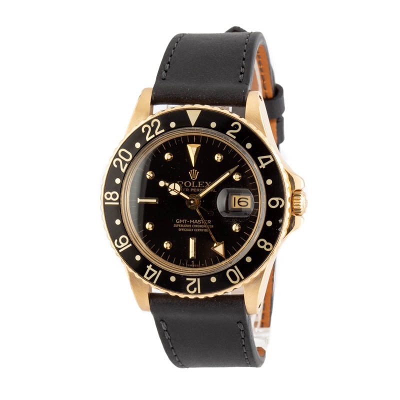 Vintage Rolex GMT-Master 1675 18k Yellow Gold