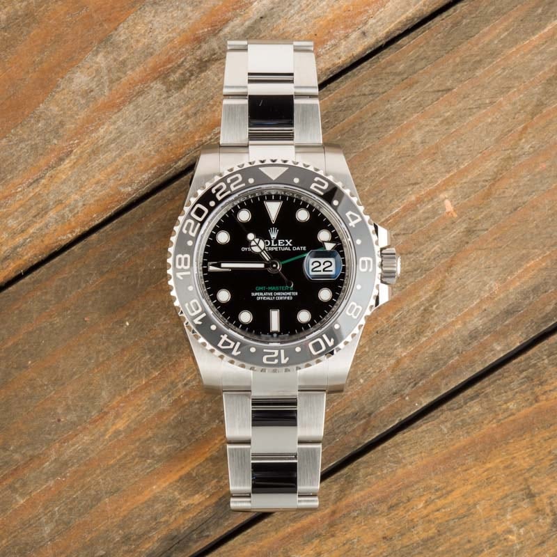 Pre-owned Rolex GMT-Master II ref 126710GRNR Stainless Steel