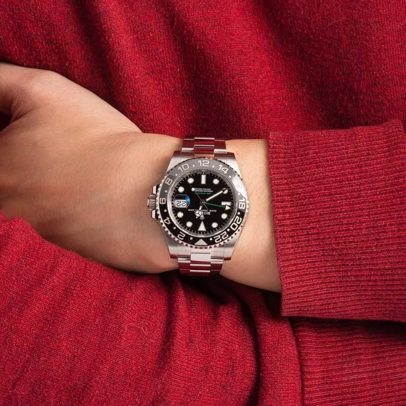 Pre-owned Rolex GMT-Master II ref 126710GRNR Stainless Steel