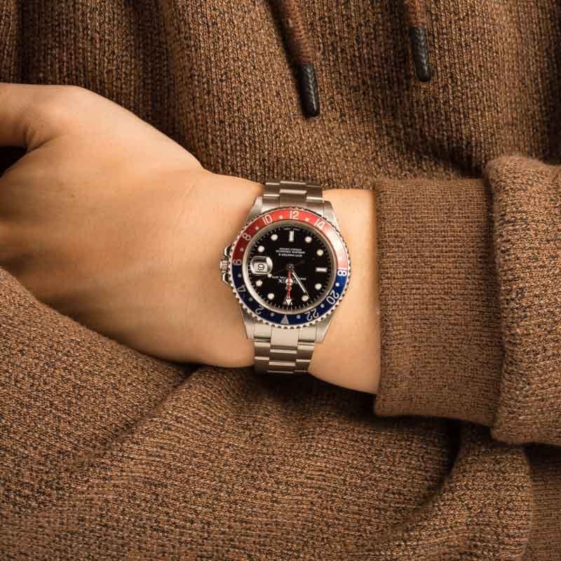 Pre-Owned Rolex GMT-Master II ref 16710 Black Dial