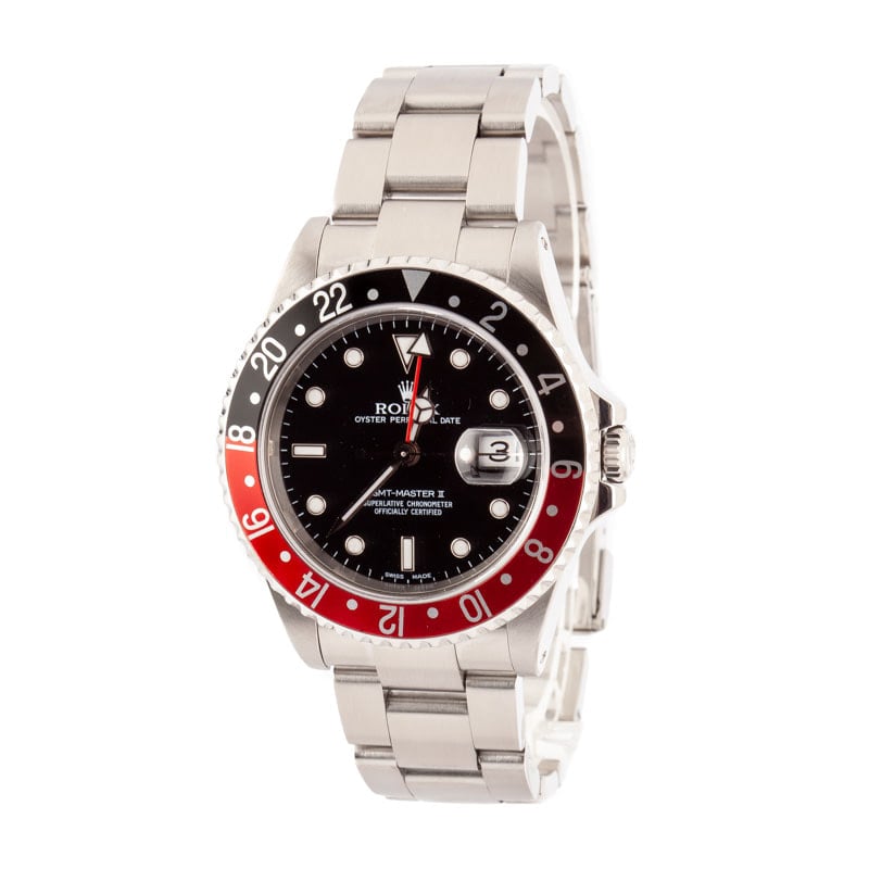 Pre-Owned Rolex GMT-Master II Ref 16710 Red & Black Coke