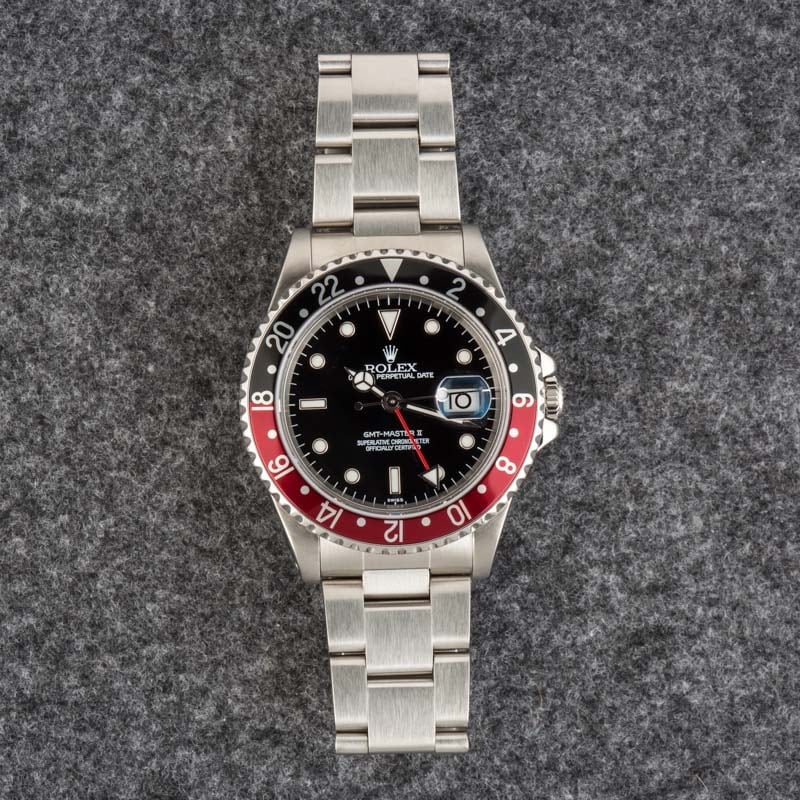 Used Stainless Steel Rolex GMT-Master II Ref 16710 Coke