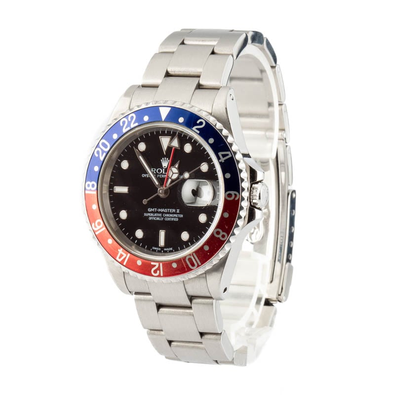 Pre-Owned Rolex GMT-Master II ref 16710 Black Dial