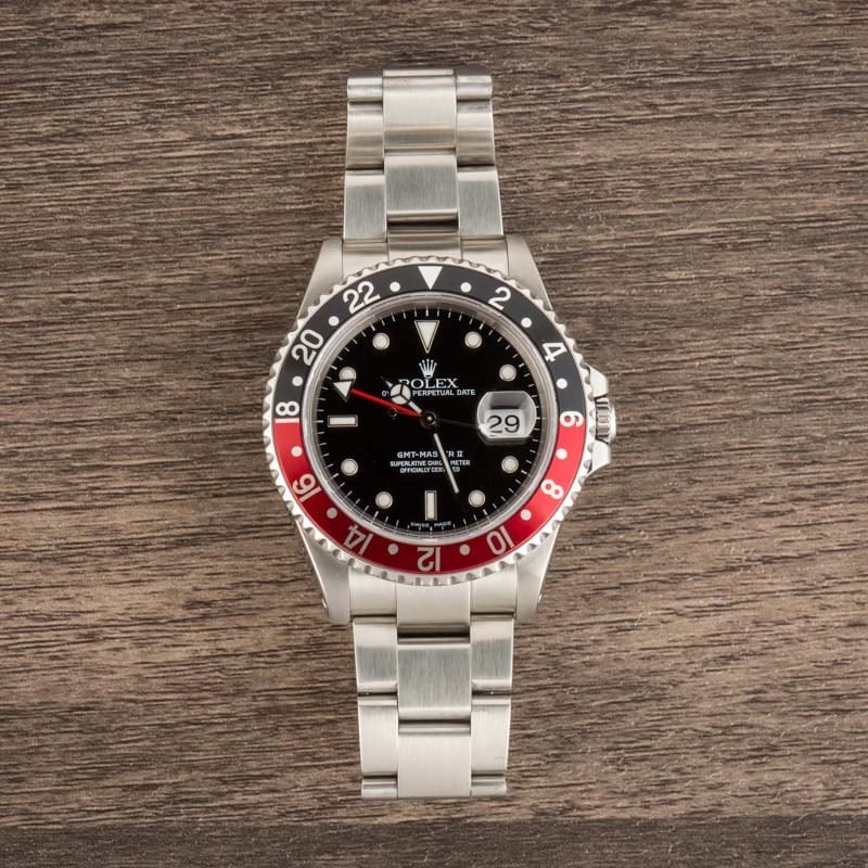 Used Stainless Steel Rolex GMT-Master II Ref 16710 Coke