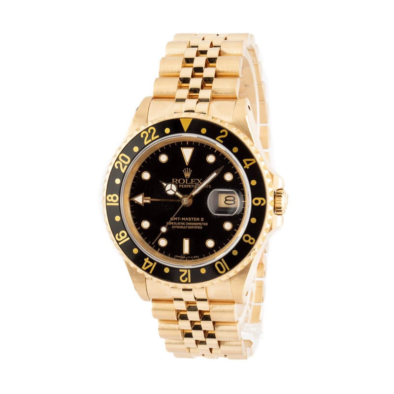 Pre Owned Men's Rolex GMT-Master 18k Gold 16718