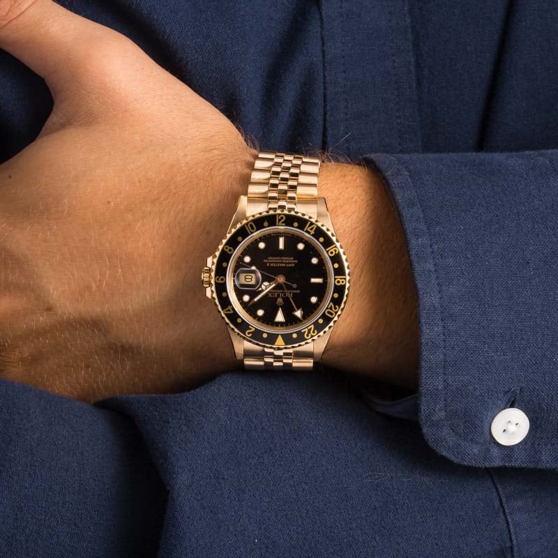 Pre Owned Men's Rolex GMT-Master 18k Gold 16718