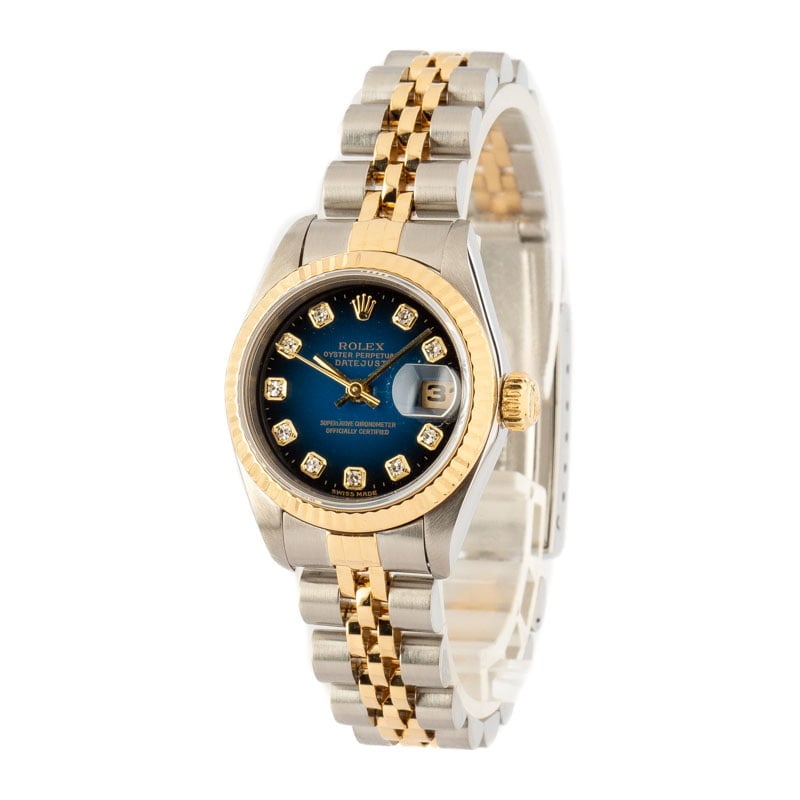 Ladies Rolex Datejust 69173 Blue Diamond Dial