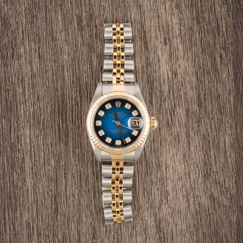 Ladies Rolex Datejust 69173 Blue Diamond Dial