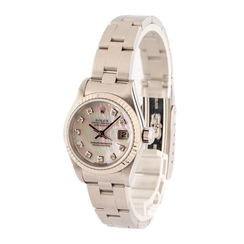Ladies Rolex Oyster Perpetual 79174 Mother of Pearl Diamond Dial