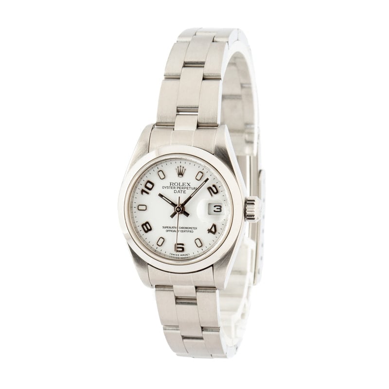 Rolex Date 79160 White Arabic Dial