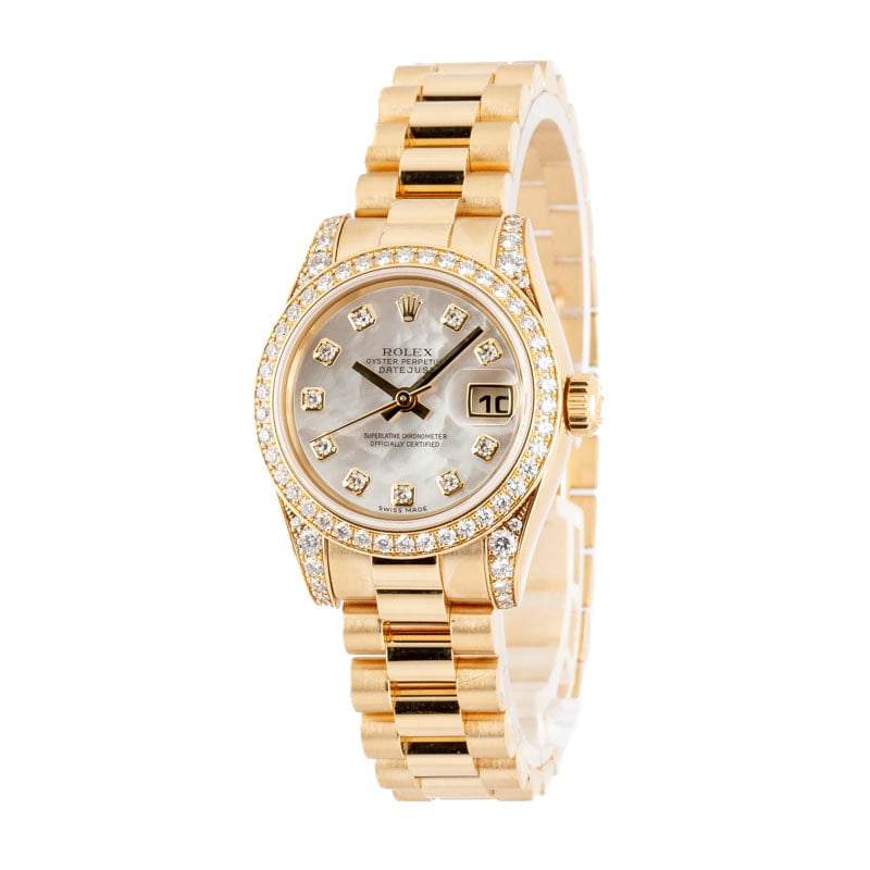 Pre-owned Lady Rolex Datejust 179158 Yellow gold