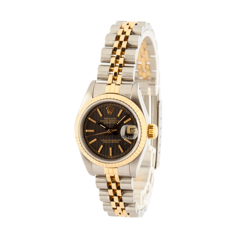 Rolex Ladies Datejust 69173 Black Tapestry Dial