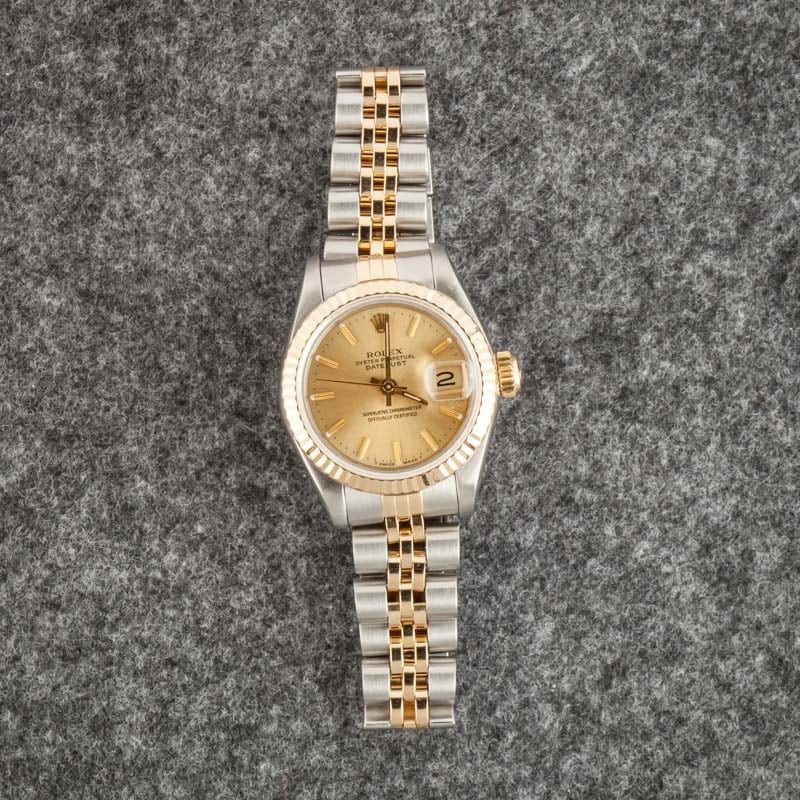 Pre Owned Rolex Datejust 69173 Champagne Index Dial