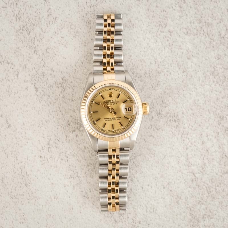 Pre Owned Rolex Datejust 69173 Champagne Index Dial