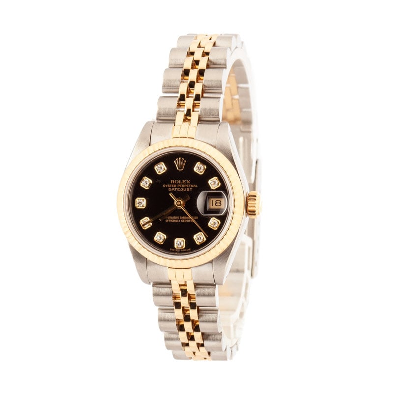 Rolex Ladies Datejust 69173 Black Diamond Dial