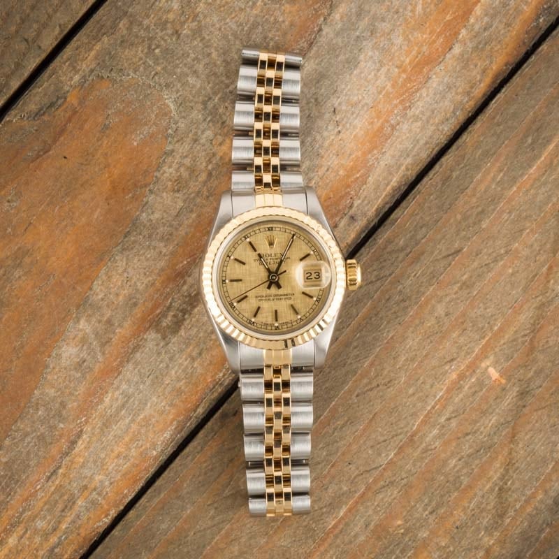 Ladies Rolex Datejust 69173 Linen Dial