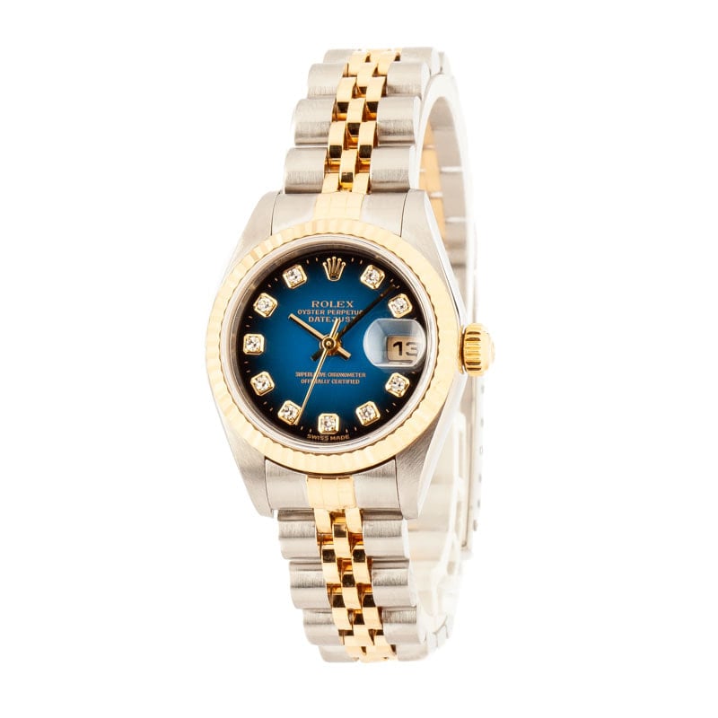 Lady Rolex Datejust 79173 Blue Vignette Diamond Dial