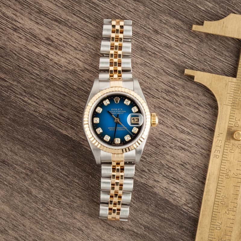 Lady Rolex Datejust 79173 Blue Vignette Diamond Dial