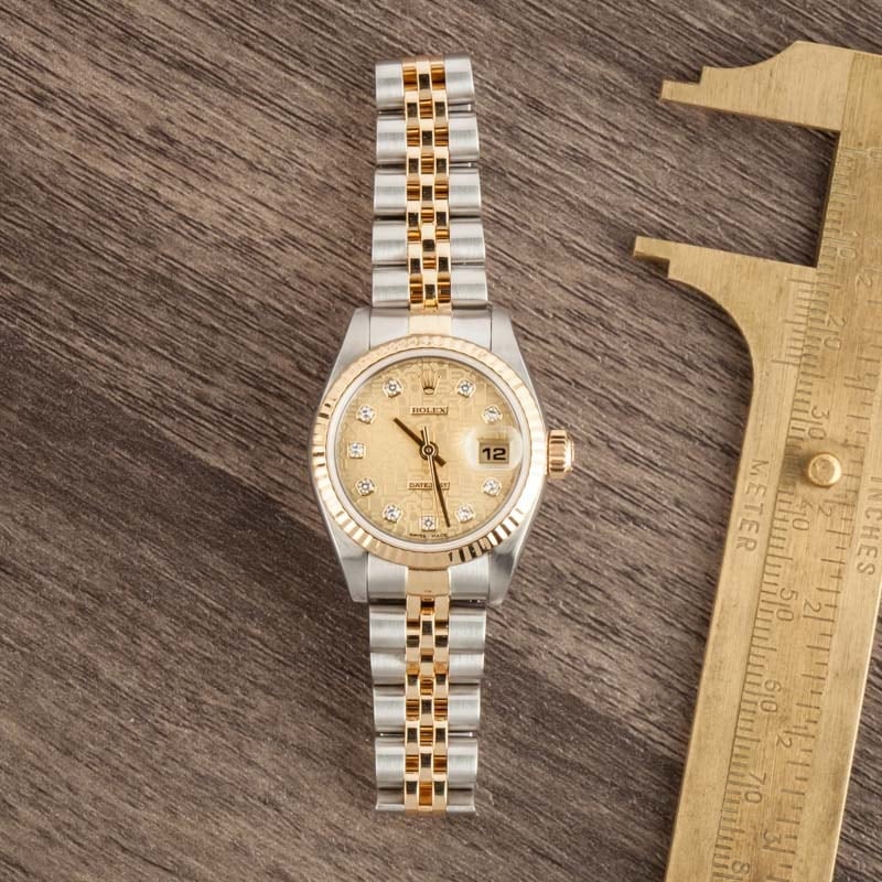 Lady Rolex Datejust 79173 Champagne Jubilee Diamond Dial