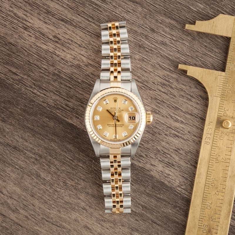 Lady Rolex Datejust 79173 Champagne Diamond Dial