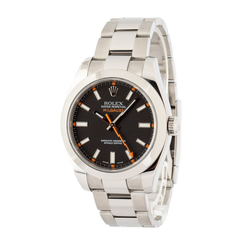 Rolex Milgauss 116400 Black and Orange