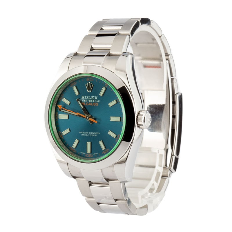 Mens Rolex Milgauss 116400GV Blue