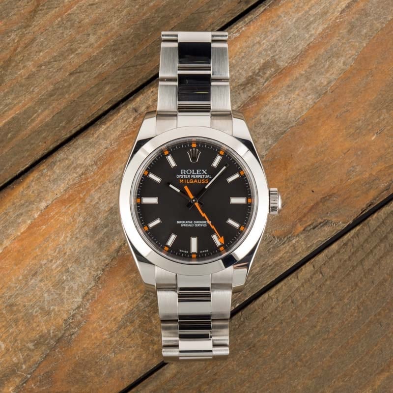 Rolex Milgauss 116400 Black and Orange