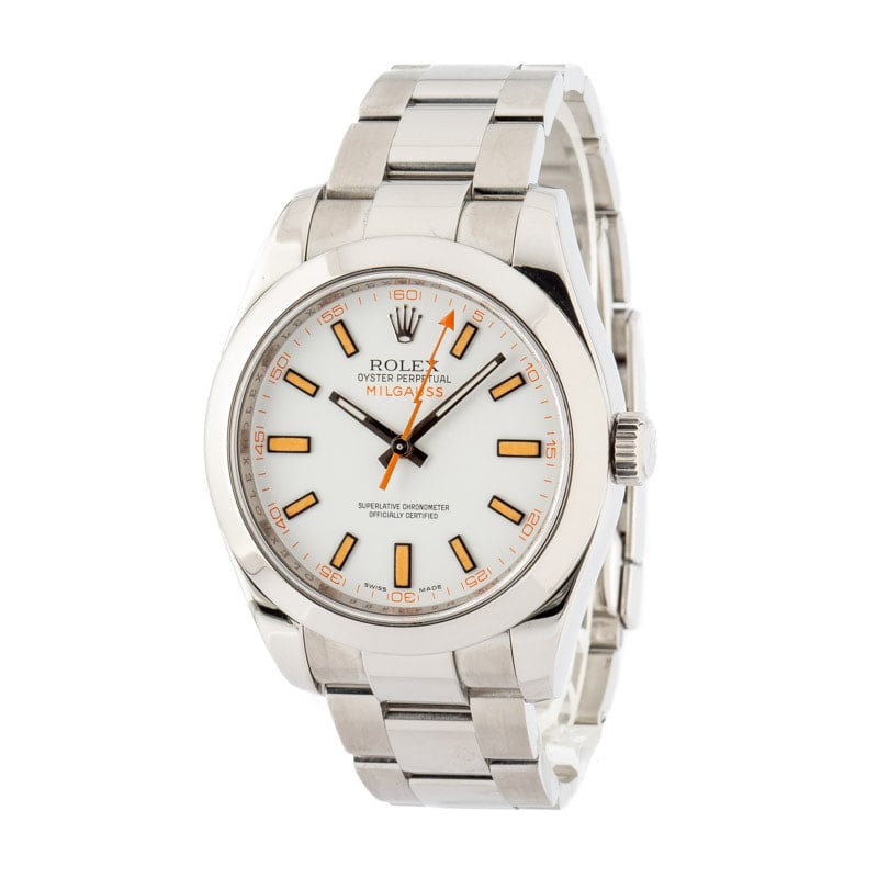 Pre-owned Rolex Milgauss 116400 White Dial