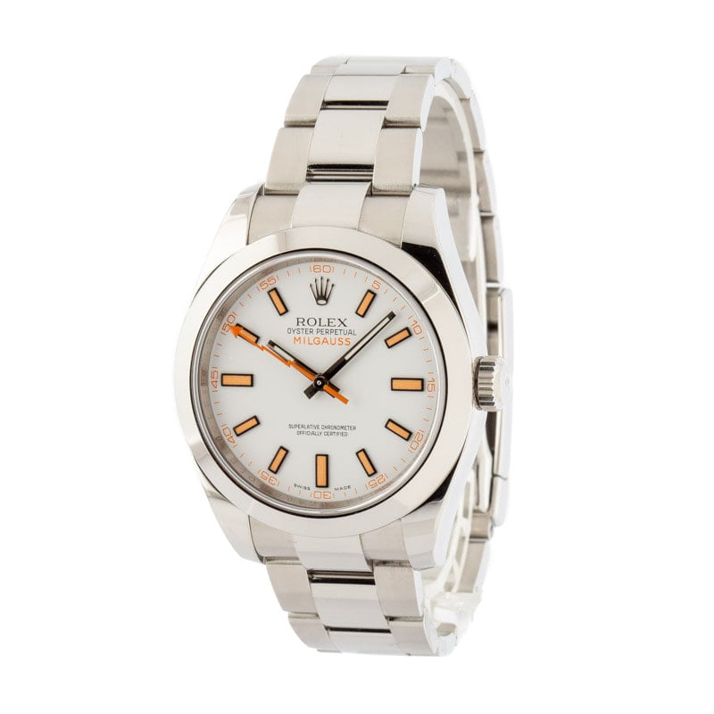 Rolex Milgauss 116400 White Chromalight Dial