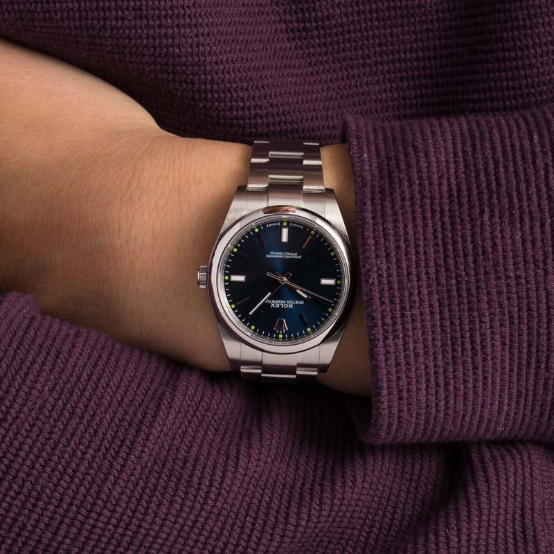 Rolex Oyster Perpetual 114300 Blue Index Dial