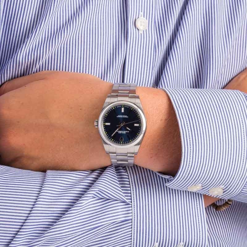 Rolex Oyster Perpetual 114300 Blue Index Dial