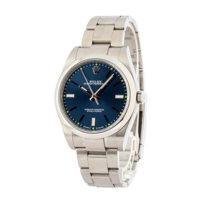 Rolex Oyster Perpetual 114300 Blue Index Dial