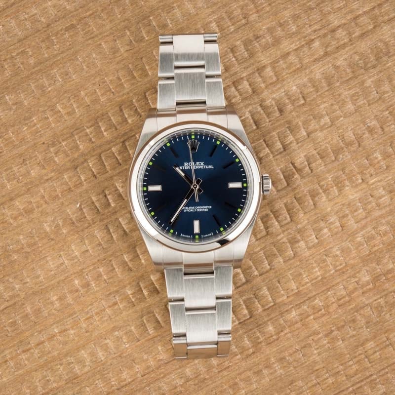 Rolex Oyster Perpetual 114300 Blue Index Dial