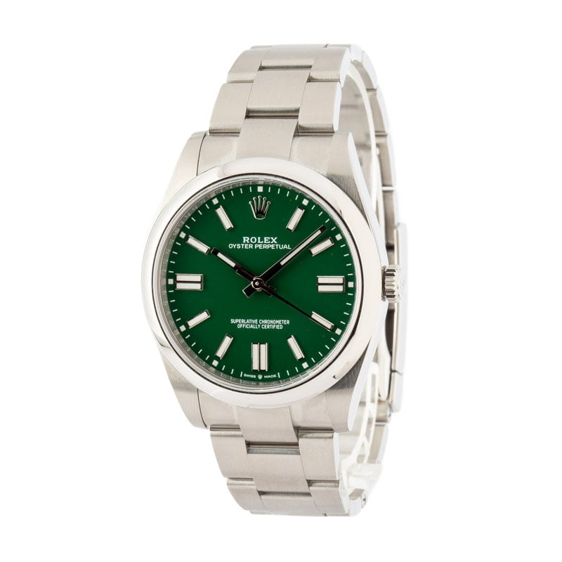 Pre-Owned Rolex Oyster Perpetual 124300 Green Dial