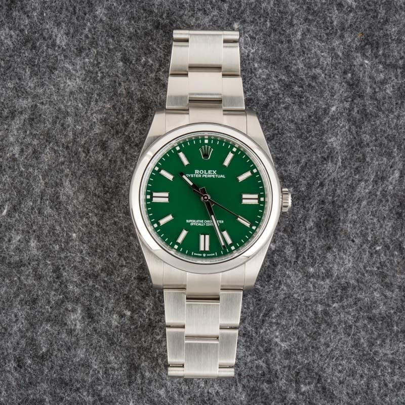 Pre-Owned Rolex Oyster Perpetual 124300 Green Dial