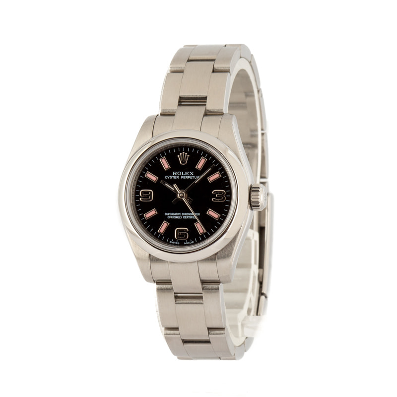 Rolex Ladies Oyster Perpetual 176200 Black Dial