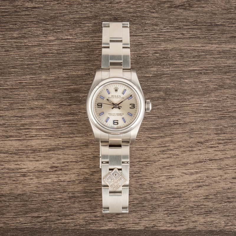 Ladies Rolex Oyster Perpetual 176200 Silver Dial