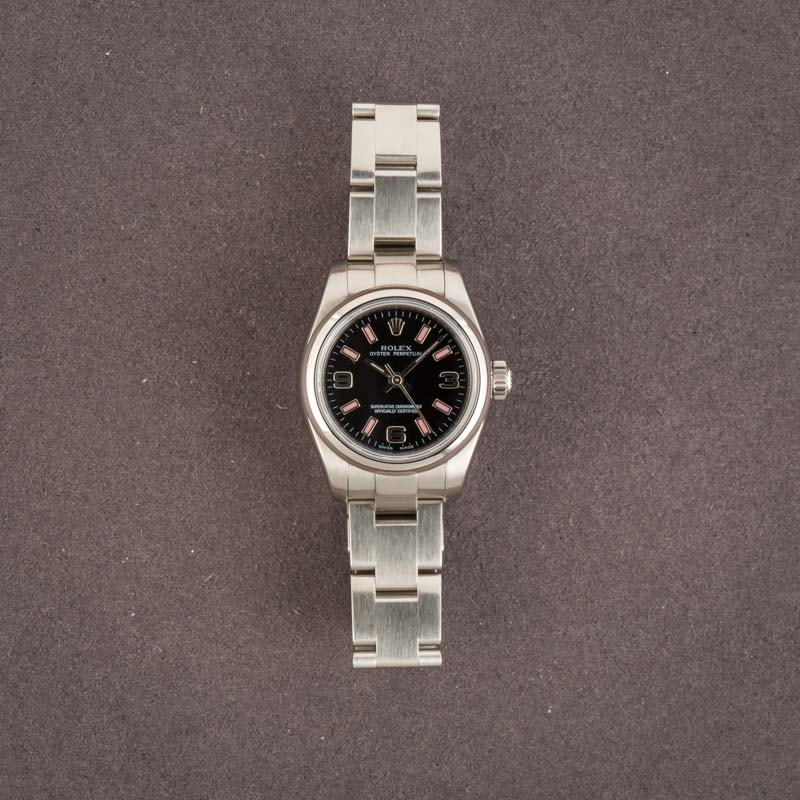 Rolex Ladies Oyster Perpetual 176200 Black Dial