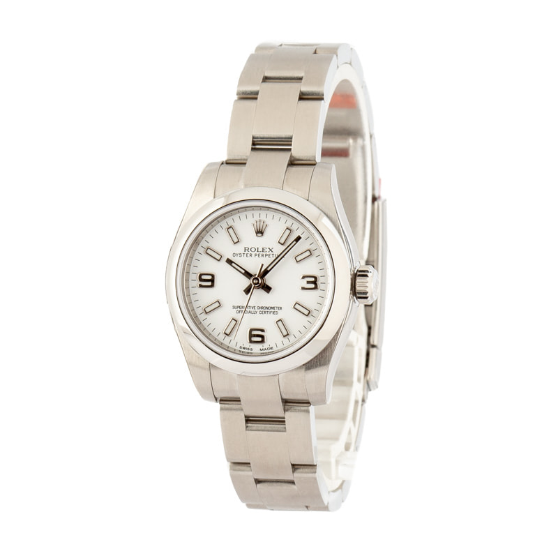 Pre Owned Ladies Rolex Oyster Perpetual 176200 White Dial