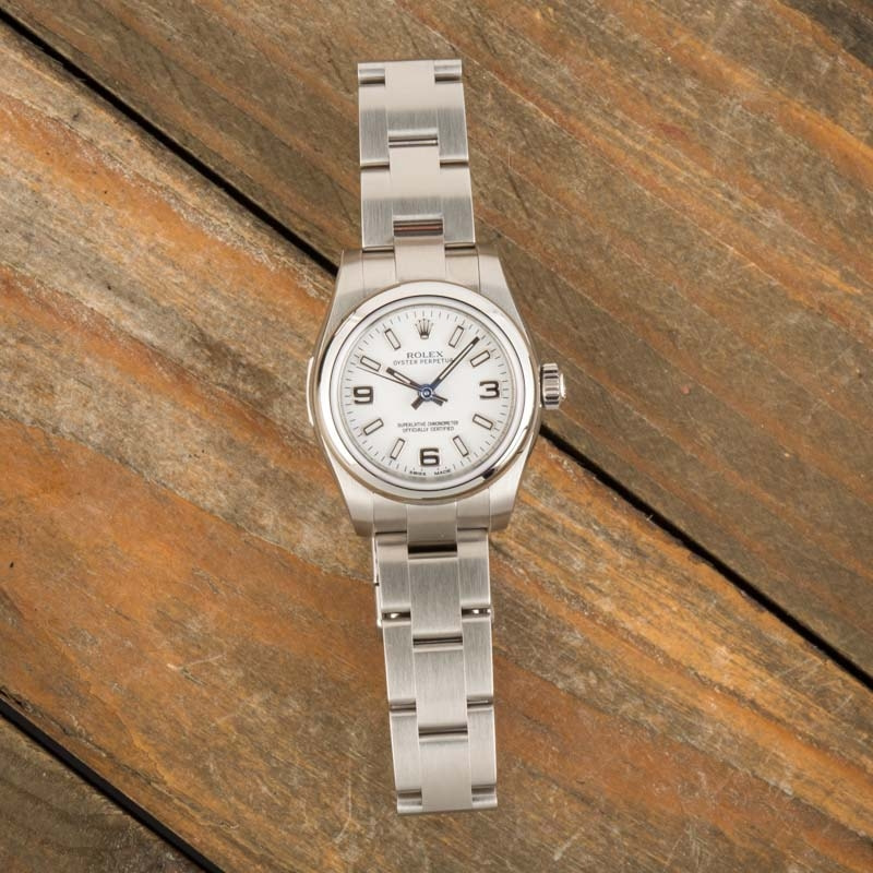 Pre Owned Ladies Rolex Oyster Perpetual 176200 White Dial