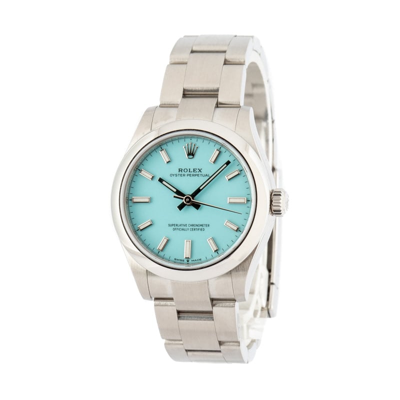 Pre-Owned Rolex Oyster Perpetual 277200 Turquoise Blue