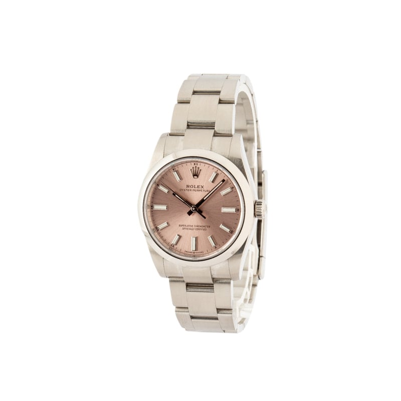 Pre-owned Rolex Oyster Perpetual 124200 Pink Dial