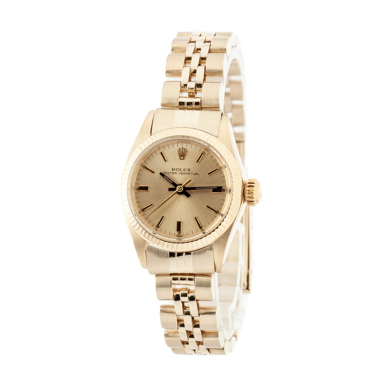 Ladies Rolex Oyster Perpetual Ref 6619 Yellow Gold