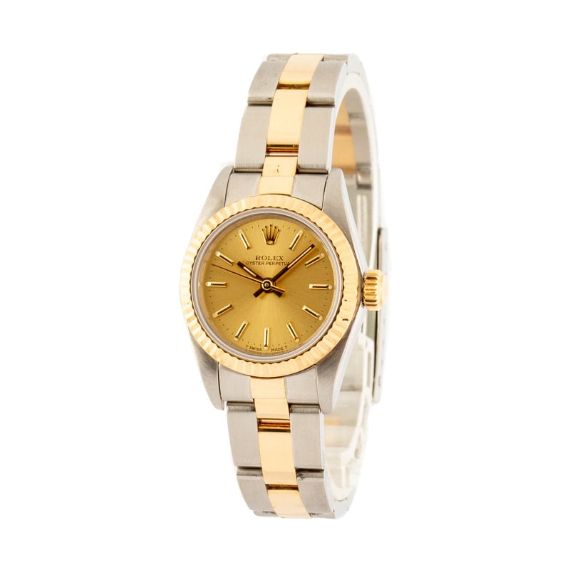 Ladies Rolex Oyster Perpetual 67193 Champagne Dial